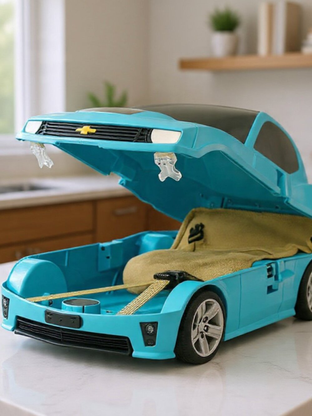 Blue Bumblebee Camaro Rolling Backpack Trolley Luggage for Kids